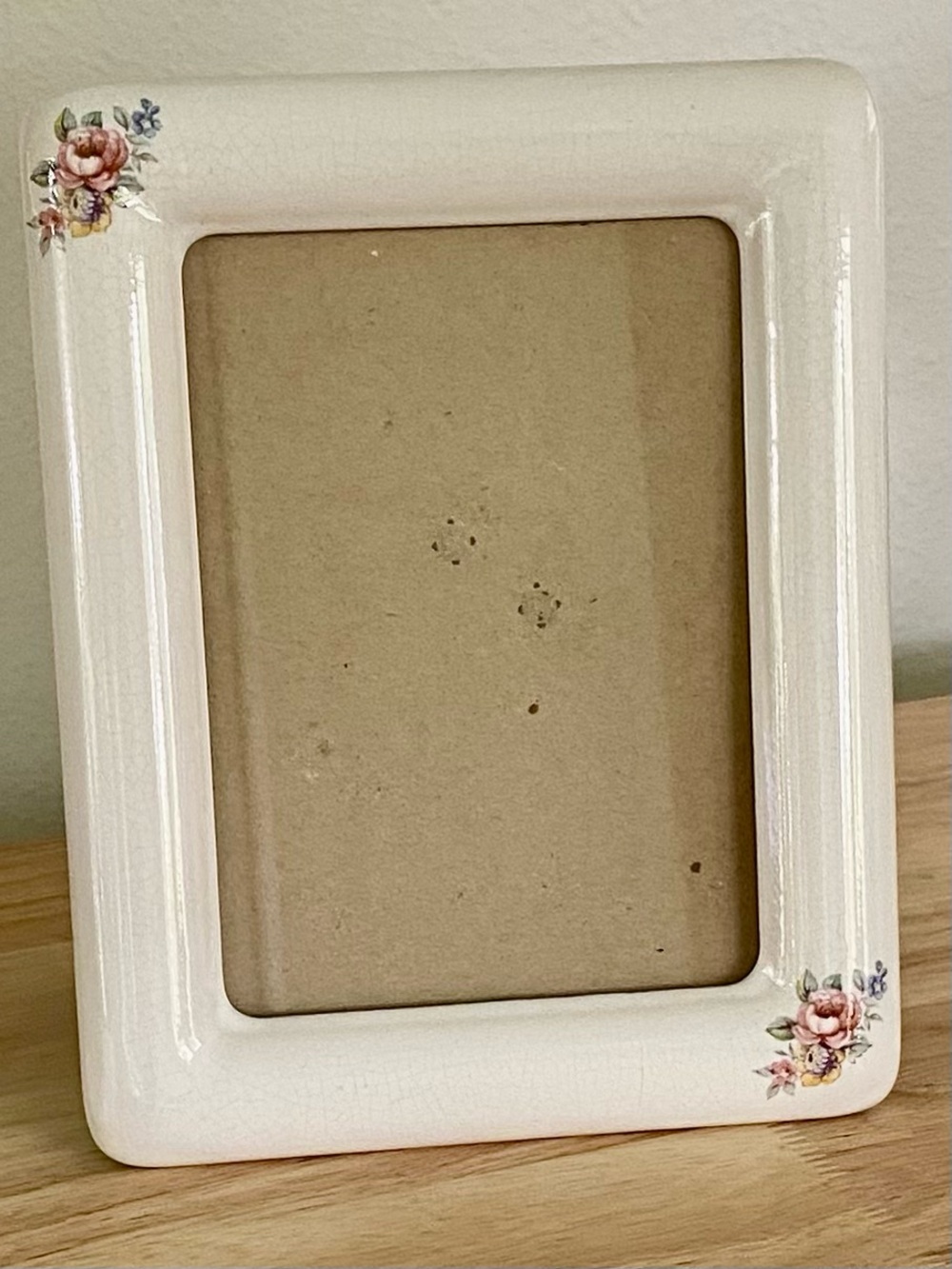 Vintage Victorian Ceramic Picture Frame Pink Floral Ivory Cottagecore Decor - Picture 11 of 11